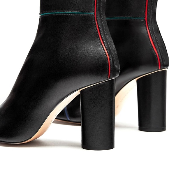 NWT Zara Black High heel leather ankle boots - Picture 6 of 10